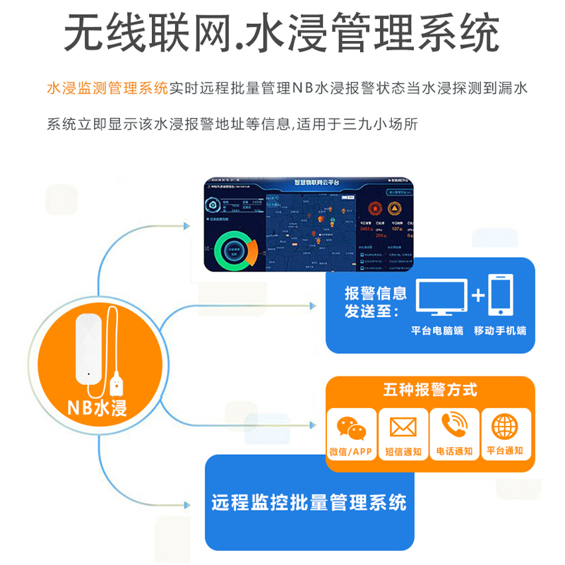 NB-IoT水浸報警器 智能溢水探測器SR-N06